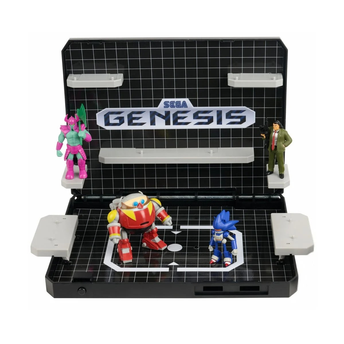 Console Heroes Sega Genesis Supervillain Boss Bundle Playset with Cartridge Storage Tray - Action Figures