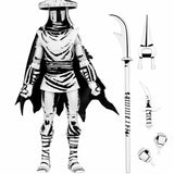 NECA Teenage Mutant Ninja Turtles Mirage Ultimate Black & White Elite Foot Ninja Guard